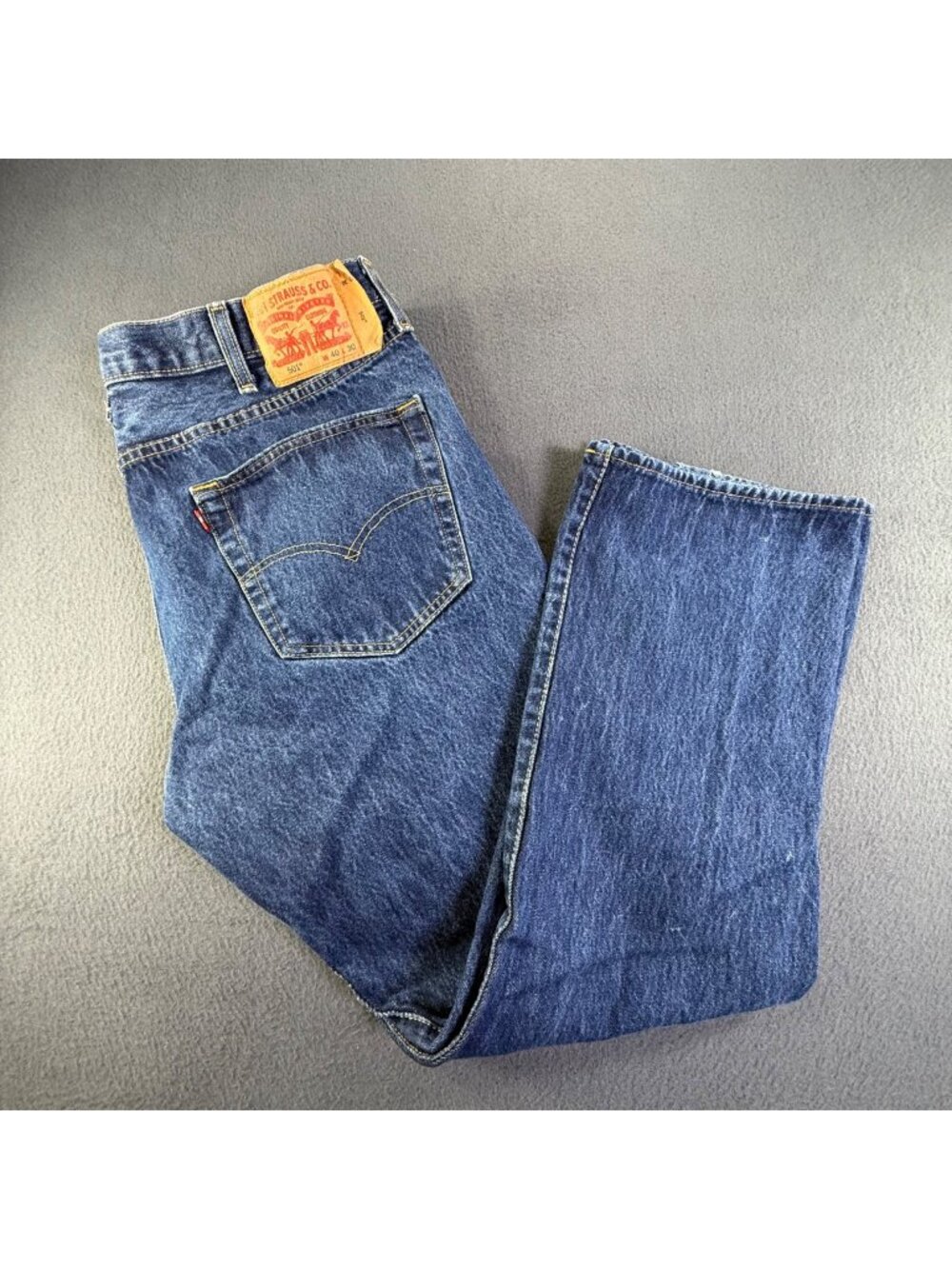 Levis 501 Button Fly Jeans 40x30 Mens Red Tab 5 Pockets Medium Wash Cotton Denim